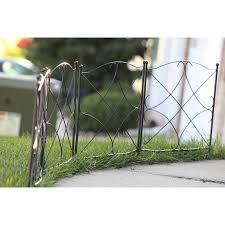 AshmanOnline Galvanized Garden Fence 24in x 10ft - Outdoor Metal Landscape Fencing Steel Wire Gate Border Edge Folding Patio Flower Bed Animal Barrier Section Edging Black (Set of 5)