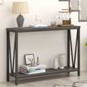 FOLUBAN Console Table for Entryway, Modern Sofa Table Behind Couch, Narrow Entry Table for Hallway, Living Room (Industrial, Dark Gray)