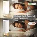 Bedside Table Lamps, Table Lamp for Bedroom, Lamps for Night Stands with Linen Lampshades, Small Table Lamp for Living Room, Office (Bulb Excluded) (Wood)