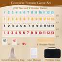 2-6 Players Rummy Game Gifts, Easter Gifts/Easter Basket Stuffers for Adults, Rummy Game W/ 6 Wooden Racks, 160 Melamine Tiles, Drawstring Bag, Portable Case, Family Games for Adults & Kids Age 8+