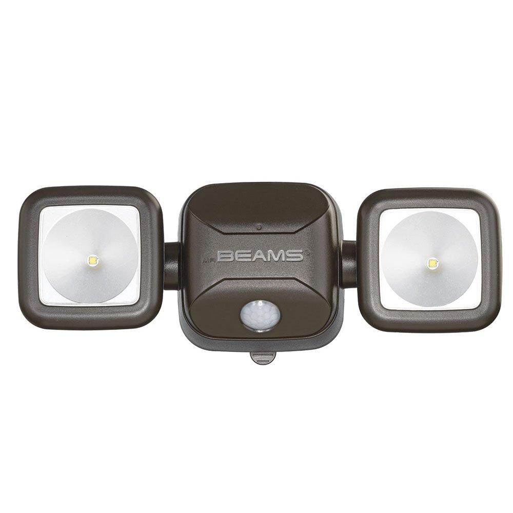 Beams MB3000 High Performance 500 Lumen Wireless Battery Powered Motion Sensing LED Dual Head Security Spotlight, Brown, 1-Pack