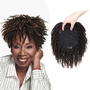 Short Dreadlock Hair Topper Wig For Women/Man Locs Hairpieces Wiglets With Clip In Ombre Brown Color #4/30 6 Inch Pixie Cut Dreadlock Half Wigs Synthetic Dreadlocks Toupee Afro Wig For Thinning Hair