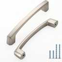 10 Pack 4 Inch(102mm) Kitchen Cabinet Handles Brushed Satin Nickel Cabinet Pulls Kitchen Cabinet Hardware Drawer Pulls for Dresser Cupboard Wardrobe (4"/102MM Hole Center, Brushed Satin Nickel)