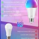 Brightever Smart A19 LED Light Bulbs, 60W Equivalent 800LM Color Changing E26 9W Bluetooth Light Bulbs with Remote Control, 16 Million DIY Colors RGBWW, Music Sync, 2-Pack