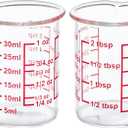 High Borosilicate Glass Measuring Cup with V-Shaped Spout, 30ml (1oz) | Pack of 2  Precision Glass Measuring Cup for Kitchen & Bar