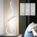 22inch 24W 2700LM Modern 3 Color Touch Dimmer LED Table Lamps with Remote Control for Bedroom, Living Room, Office, and Gaming Setup, Unique Gift Idea(White Seaweed)