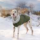 Lelepet Warm Dog Coat Waterproof Dog Jacket for Extra Large Dogs Reflective Fleece Vest with Adjustable Buckle Hook & Loop Windproof Cold Weather Coats for Small Medium Large Dogs, Army Green, XXXL (3XL)