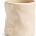 2 x Handcrafted Ceramic Makeup Brush Holder - Desktop Organizer cup Easy to Clean, Anti-Tip Design - Elegant Decorative Storage Cup for Vanity, Bathroom & Office 
