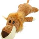 Dog Plush Toy Soft Chew Toy for Dog Cute Durable Dog Toy Stuffed Animal Dog Plush Toy Puppy Pet Mutt Toy Plush Dog Chew Toy Suitable for Large, Medium and Small Dogs Orange Lion