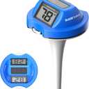 Pool Thermometer Solar Digital Floating, High Precision Large Screen Without Fogging with Double-Sided Display Screen for Swimming Pool, Aquarium, Spa, Hot Spring, Ponds (Blue)