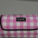 ZAZE Picnic Blanket Waterproof Sandproof, 80''x80'' 3-Layer Cute Compact Extra Large Machine Washable Foldable Beach Mat, Big XL Outdoor Blankets for Spring Summer Camping, Park, Grass(Pink and White)