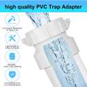 4 Pack 1-1/2 Hub x 1-1/4 Slip PVC Trap Adapter Dwv Drain Pipe Slip Coupling P-trap Connector White PVC Drain Fitting for Bathroom Kitchen Sink