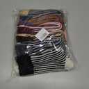 CHUNFO Womens Strip Ankle Socks Cute Athlete Ribbed Colorful Slouch Crew Cotton Casual Sock Size5-10.5 (6pack,black,blue,purple,grey,red,brown)