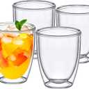 Amazing Abby - Andes - 14-Ounce Insulated Plastic Tumblers (Set of 4), Double-Wall Plastic Drinking Glasses, All-Clear Reusable Plastic Cups, BPA-Free, Shatter-Proof, Dishwasher-Safe