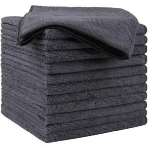 HOMEXCEL Microfiber Cleaning Cloths 12 Pack, Premium 16 x 16 inch Microfiber Towel for Cars, Ultra Absorbent Car Washing Cloth, Lint Free Streak Free Wash Cloths for Car, Kitchen, and Window, Grey