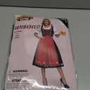 Spooktacular Creations Dirndl Dresses Women Oktoberfest Costume, Bavarian German Outfits for Halloween Parties Beer Carnival (Large, Red)