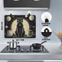 Electric Stove Top Cover,Black Cat Stove Cover for Glass Top Electric Stove,Astrology Heat Resistant Flat Top Stove Mat Countertop Protector, 28 x 20 Inch