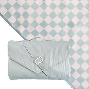 Tiny Twinkle Waterproof Picnic Blanket | 5'x7' 100% Recycled Polyester, Sandproof, Foldable & Portable for Beach, Camping, Travel, Sage Checkers