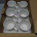 AmorArc 14oz Coffee Mugs Set of 6, Ceramic Coffee Mugs with Large Handle & Wavy Rim for Latte/Hot Cocoa/Tea, Stylish Coffee Cups for Men Women. Oven,Dishwasher&Microwave Safe, Matte White