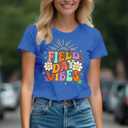 Field Day Shirt Women Filed Day Vibes Tshirts for Teacher School Team Buliding Tee Tops (Pink, S)