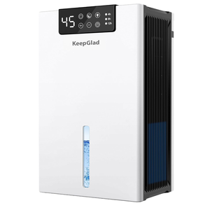 KeepGlad Dehumidifier, 98OZ Dehumidifiers for Home(1000sq.ft), Humidity Display Dehumidifier for Basement Bathroom Bedroom, Auto Shut Off, Washable Filter, Drain Hose, Timer, 7 Ambient Lights, White
