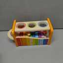 Hape Pound & Tap Bench with Slide Out Xylophone - Award Winning Durable Wooden Musical Pounding Toy for Toddlers (Yellow)