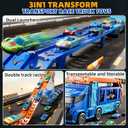 Truck Toys Car Track Set for 3 4 5 6 Years Old Boys, Carrier Truck Transporter Car Race Track with 12 Die-Cast Racing Car Toys, Birthday Gifts for Toddlers Kids Girls Age 3 4 5 6 7 8