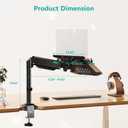 WALI Laptop Desk Mount for 15.6 inch Notebook, Fully Adjustable Single Monitor Arm with Laptop Holder for 32 inch Screen, Laptops Stand with Ventilated Tray, Up to 22 Lbs, (GSDM00LP), Black