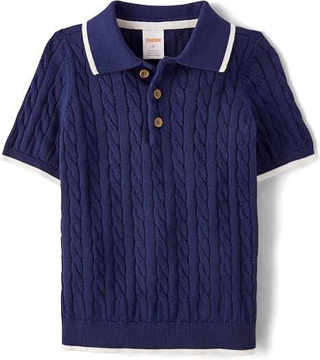 Gymboree,Boys,and Toddler Short Sleeve Sweater Polo Shirt,Blackcurrant,2 Years
