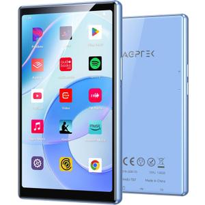 AGPTEK 5'' 128GB MP3 Player with Bluetooth and WiFi, T09 Touch Screen Android 13 Music Player with Spotify, Audible, YouTube, Up to 1TB (Blue)