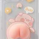 Cute Character Vivid 3D Pig Butt Design Case Compitable with iPhone 11 Girls Women Fun Animal Ass Glossy Transparent Soft TPU Cover Anti-Scratch Phone Skin