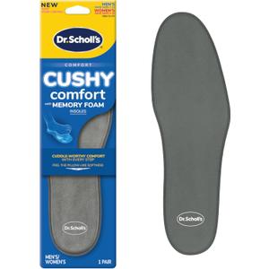 Dr. Scholl's Cushy Comfort with Memory Foam Insoles, Full-Foot Responsive Cushioning, Relieves Pressure, Slim Design, Trim Inserts to Fit Shoes, Unisex, Men's Shoe Size 7-13 Women's 5-10, 1 Pair