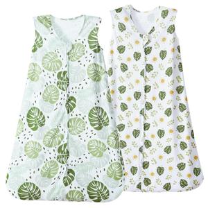 david's kids 2 Pack Baby Sleep Sack 12-18 Months, Rayon Derived from BambooUltra Soft TOG 0.5 Baby Wearable Blankets with 2-Way Zipper, Large Size, Leaf