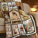 Coffee Blanket Vintage Drink Cup Throw Blankets Gifts for Girls Boys Kids Warm Soft Lightweight Flannel Coffee Bean Themed Plush Throws Fleece Bedding Stuff for Men Women 50"x40"