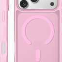 Magnetic for iPhone 17 Pro Case, Compatible with MagSafe, Threaded Border Non-Slip, 4 Cornered Pro Drop Protection, Alloy Camera Frame, Mil-Grade Drop, Shockproof Phone Case, Pink