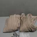 Taupe Burlywood Pinch Pleated Linen Curtains 96 Inches Long for Living Room Bedroom 2 Panels Light Filtering Pinch Pleat Hooks Rings Back Tab Neutral Country Farmhouse 96 Inch Window Curtain Drapes