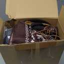 Toulite 4 Pcs Western Outfits for Men Cowboy Tassel Vest Hat Belt Buckle Paisley Bandana for Halloween Cosplay (Black, Black, Coffee,Small)