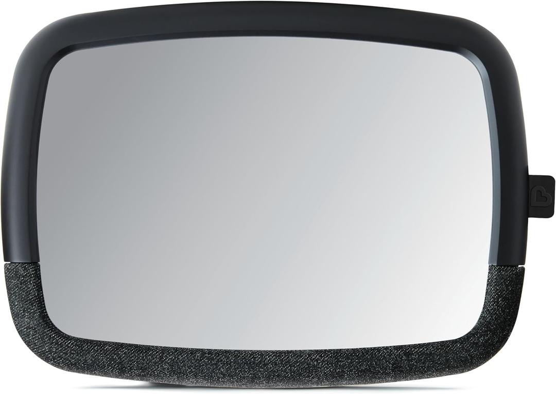 Munchkin Baby Car Mirror for Rear Facing Car Seats, Pivot 360 Baby in-Sight Adjustable Auto Mirror, Black, 11.25x8 Inch