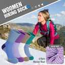 4 Paris Wool Warm Merino Socks for Women,wool Hiking Crew Socks, Winter Warm Socks