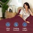 Queen Size Flat Sheet - Hotel Quality Top Flat Bed Sheet Only - Ultra-Soft, Breathable & Cooling - Fade & Wrinkle Free - Easy-Care, Stain & Shrink Resistant Bedding - Easy-Fit & Oeko-Tex - Burgundy