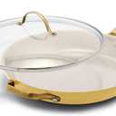 GreenPan Hard Anodized Healthy Ceramic Nonstick 12" Frying Pan Skillet with Helper Handle and Lid, Gold Handle, PFAS-Free, Dishwasher Safe, Oven Safe, Sunrise Yellow