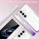 OOK Phone Case for Samsung Galaxy Z Fold 7 (Wireless Charging Compatible) Soft TPU + Hard PC Anti-Scratch Reinforced Corners Shockproof Protection Anti-Yellowing Clear Case for Women Men - Purple