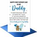 5 x JUESMOS Funny First Fathers Day Gift Card with Envelope Happy 1st Father's Day Gift from Baby Boy Girl Fathers Day Greeting Card for First Time Dad to be New Dad Gifts for Men