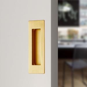 Recessed Finger Flush PullsPocket Door Handlesfor Sliding Barn Doors Handle, Bifold Doors Stainless Steel Rectangular Door Pulls Hardware (Gold, 6 Inch - 2p)