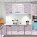 practicalWs 15.7 in 118 in White Pink Marble Stick Paper Peel and Stick Countertops Self-Adhesive Vinyl Watertight Wallpaper Great As Cabinets Drawer Shelf Wall Crafts Wall Paper Decorations