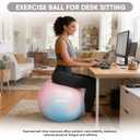 APEXUP Yoga Ball Exercise Ball Anti Slip Heavy Duty for Fitness, Balance & Core Workout, Balance Training, Pregnancy & Physical Therapy, 5 Sizes (S (15"~18") 45cm, Blue Pink)