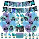 Haunted Mansion Birthday Party Decorations, Halloween Horror Theme Party Supplies with Happy Birthday Banner, Cupcake Cake Toppers, Balloons for Fans Adults Party Favors