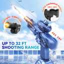2 Pack Electric Water Guns with Light Up,Full Automatic Electric Squirt Gun 28-32 FT Range Water Pistol Blaster Soaker,Summer Outdoor Pool,Water Toy for Adult&Kid, Blue+black