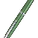 JH10 Press Fountain Pen Fine Nib with Velvet bag, Retractable Blue Metal Ink Pen with Converter Writing (Sea Pine Green-F nib)