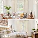 YoungsTex Linen Curtains 84 Inches Long Light Filtering - Semi Sheer Drapes with Bronze Grommet for Dining Bedroom Living Room Window, 2 Panels 52 x 84 Inch